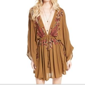 Free People Pretty Pineapple Boho embroidered dress S
